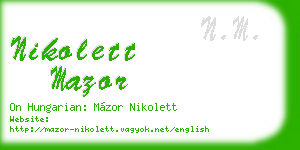 nikolett mazor business card